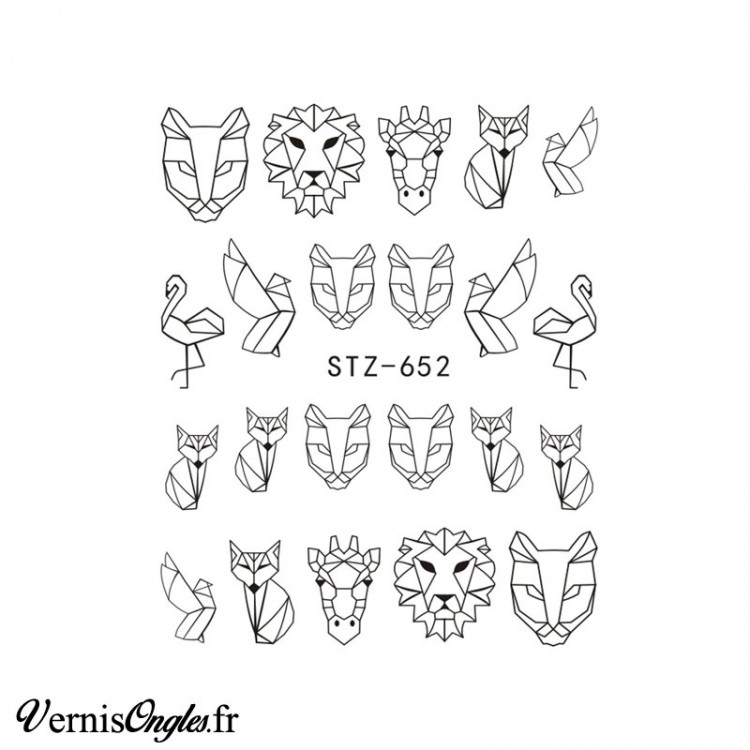 Water Decals origamis animaux