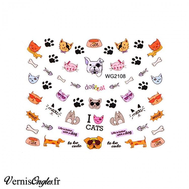 Water Decals chiens et chats WG2108