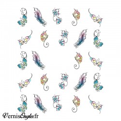 water decals plumes style aquarelle