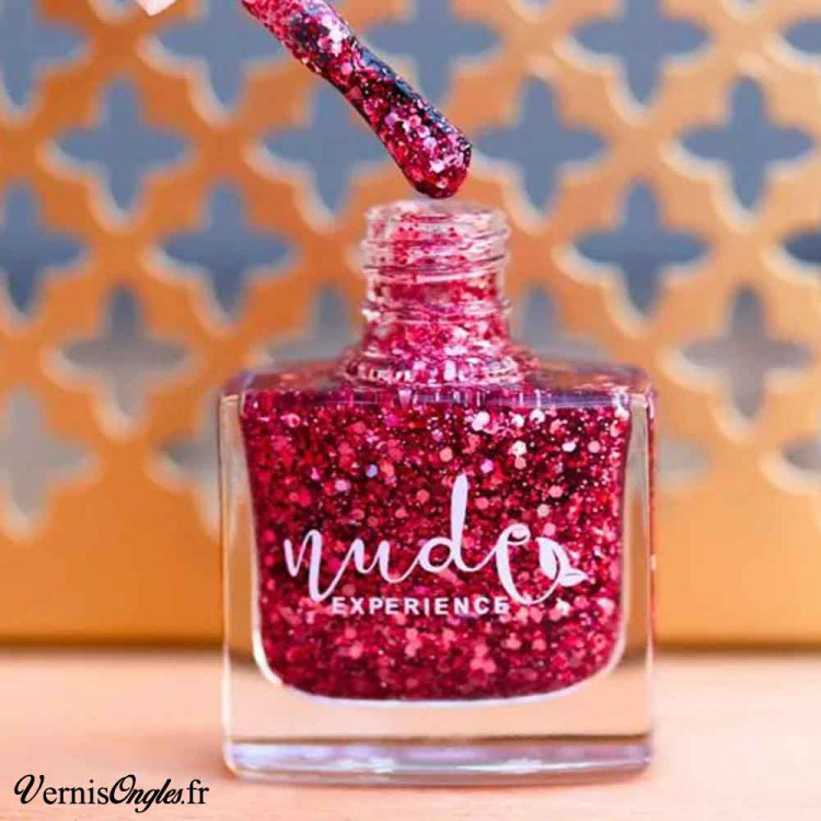 Vernis à ongles Nude Expérience Rhea Rose Fuschia Pailleté Peel Off