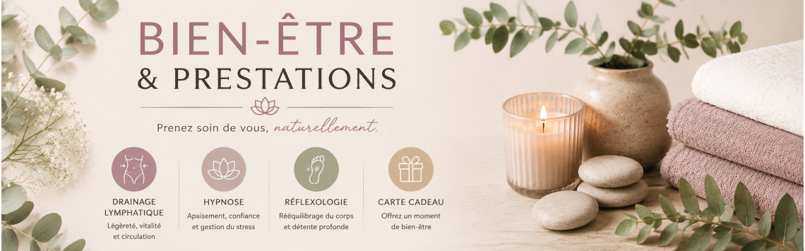 Bien-etre  Prestations  Drainage lymphatique hypnose et réflexologie